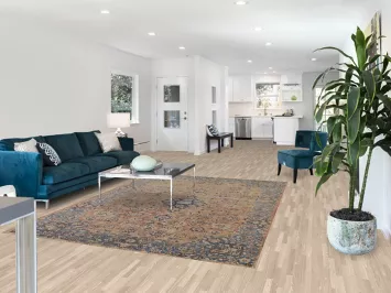 Distressed Kashan Persian Area Rug 6x9