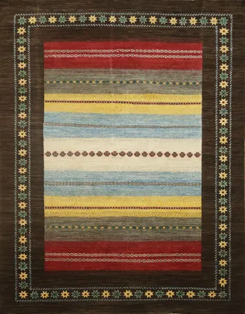 Handmade Gabbeh Kashkoli Oriental Area Rug 6x8