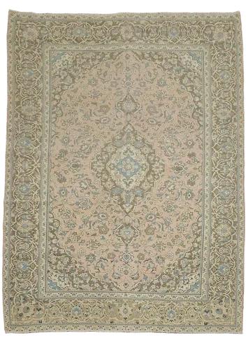Elegant Traditional Rug with Central Medallion and Floral Patterns 8x11
