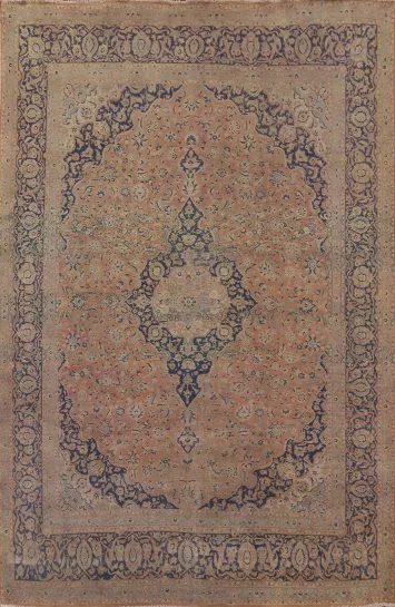 Distressed Kashan Persian Area Rug 10x13