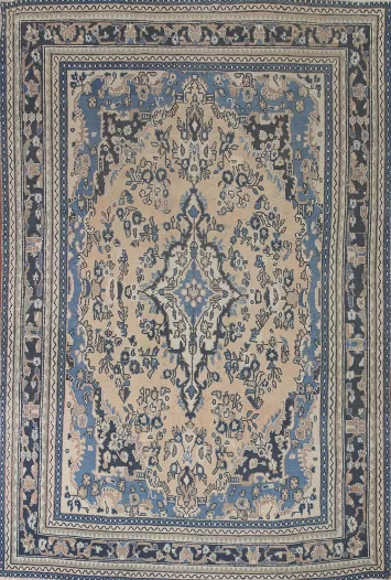 Vintage Wool Hamedan Persian Area Rug 7x10