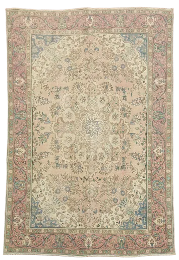 Vintage Wool Tabriz Persian Area Rug 9x13