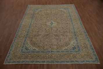 Vintage Floral Kashan Persian Area Rug 9x12