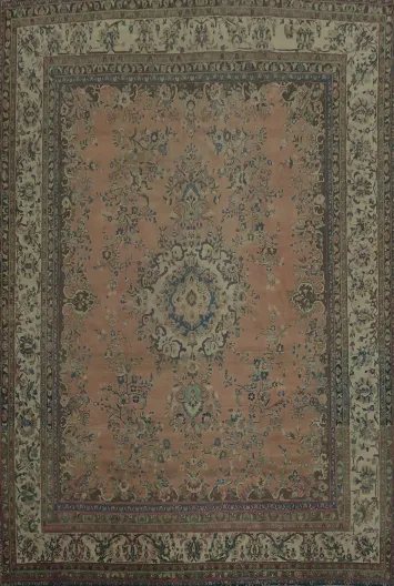 Exquisite Mashad Persian Area Rug 10x13 with Elegant Floral Patterns