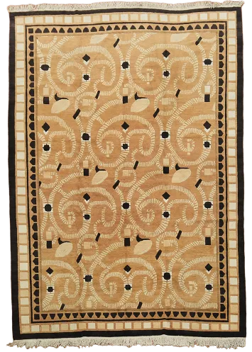 Art Deco Inspired Rug with Modern Swirl Design 11'x15'
