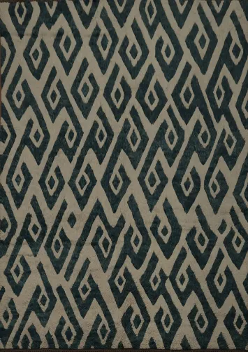 Ivory/ Blue Moroccan Shaggy Area Rug 8x10