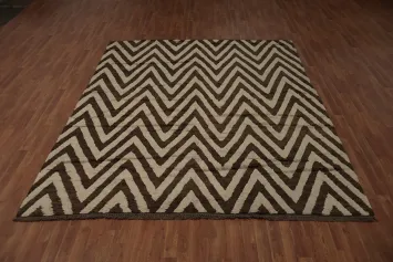 Bold Chevron Lines Moroccan Shaggy Area Rug 8x10 Adding Modern Touch