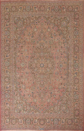 Distressed Mashad Persian Area Rug 8x11