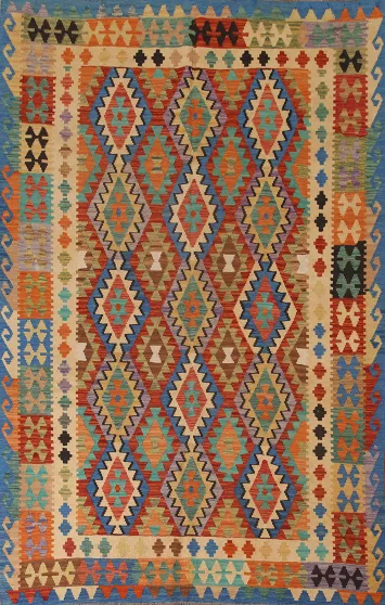 Kilim Reversible Wool Area Rug 7x9