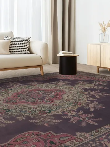 Handcrafted Tabriz Persian Area Rug 9x12 with Central Medallion Design