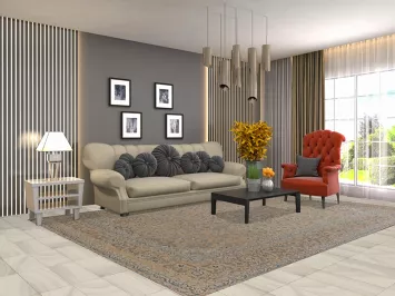 Distressed Kashan Persian Area Rug 8x11