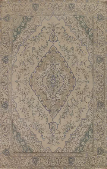 Wool Distressed Tabriz Persian Area Rug 9x12