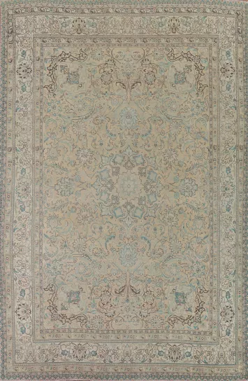 Muted Distressed Tabriz Persian Area Rug 10x12