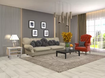 Vintage Ivory Tabriz Persian Area Rug 7x9