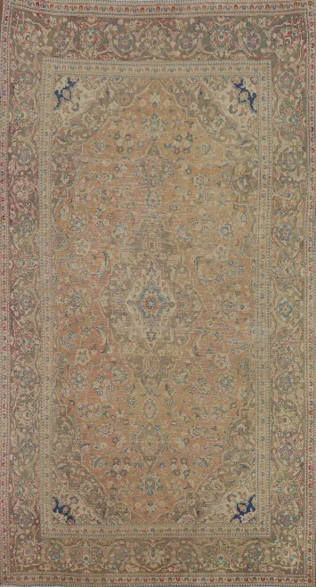 Vintage Distressed Kashan Persian Area Rug 6x10
