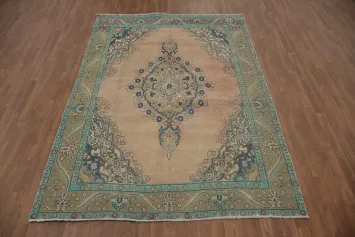 Classic Medallion Tabriz Persian Area Rug 7x10 with Beautiful Framed Border