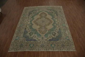 Traditional Tabriz Persian Area Rug 9x12 Rich Earth Tones