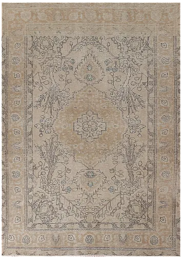 Distressed Tabriz Persian Area Rug 7x9
