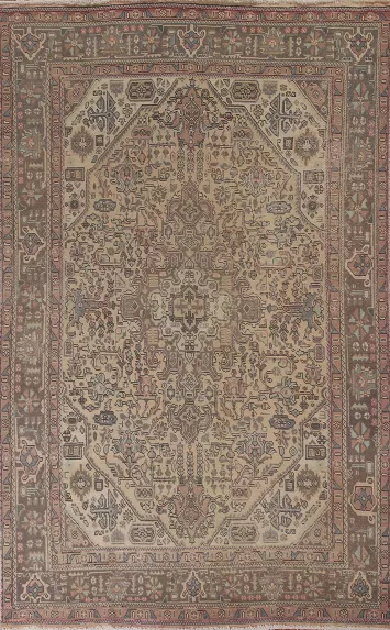 Distressed Tabriz Persian Area Rug 7x10