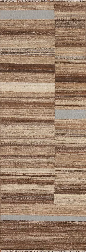 Striped Kilim Modern Runner Rug 3x7