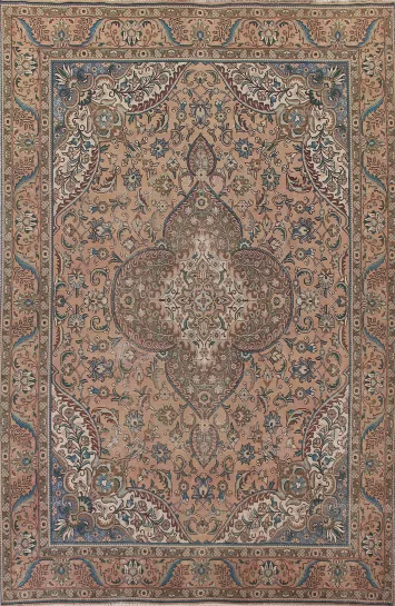 Vintage Wool Tabriz Persian Area Rug 10x13