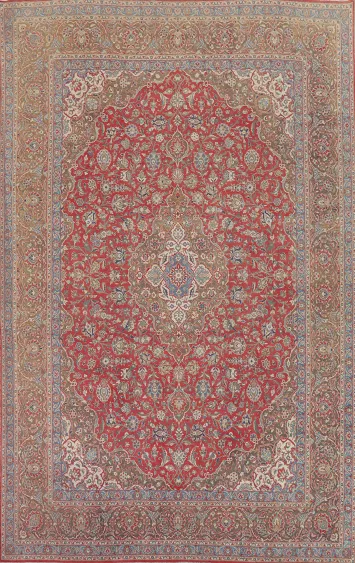 Traditional Kashan Persian Large Area Rug 10x14