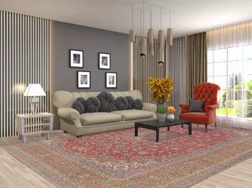 Traditional Kashan Persian Large Area Rug 10x14