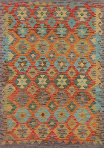 Geometric Kilim Oriental Area Rug 5x6