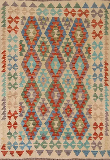 Geometric Kilim Oriental Area Rug 5x7