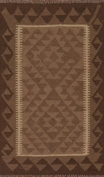 Brown Wool Kilim Oriental Rug 3x4
