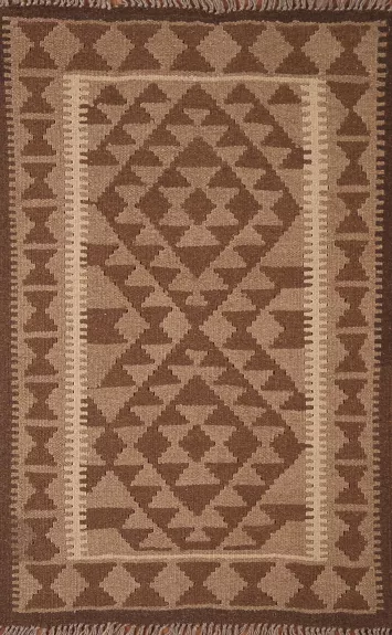 Geometric Kilim Oriental Wool Rug 3x4