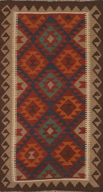 Geometric Kilim Oriental Area Rug 3x6