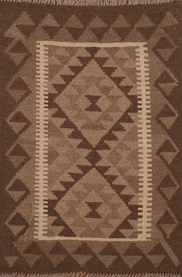 Kilim Reversible Wool Area Rug 3x4