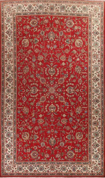 Floral Red Tabriz Persian Large Rug 10x16