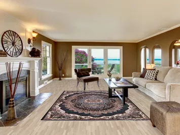 Black Tabriz Persian Area Rug 7x10