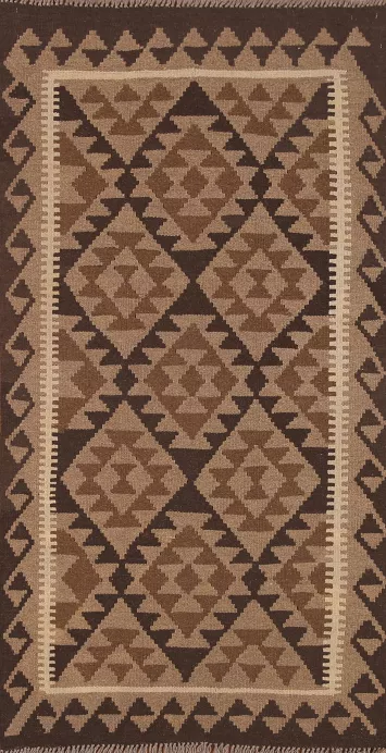 Geometric Kilim Oriental Runner Rug 3x7