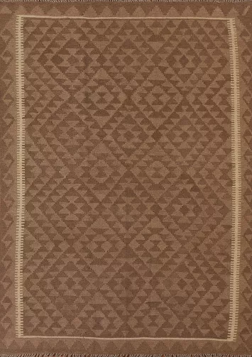 Reversible Wool Kilim Oriental Area Rug 5x7