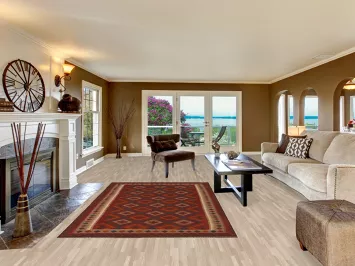 Geometric Kilim Reversible Wool Area Rug 5x9