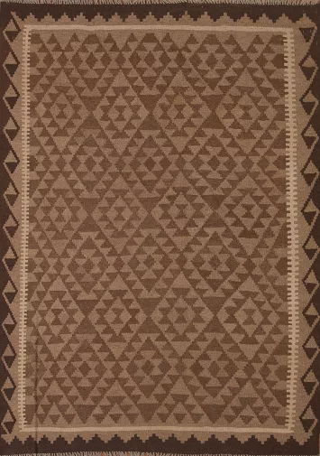 Reversible Wool Kilim Oriental Area Rug 5x7