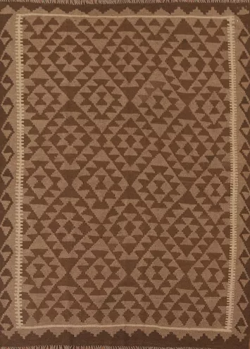 Reversible Wool Kilim Oriental Area Rug 5x7