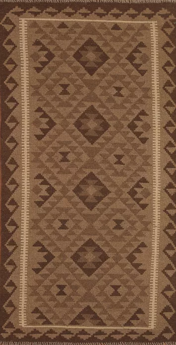 Brown Wool Kilim Oriental Area Rug 3x6