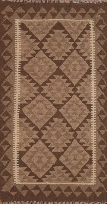 Brown Kilim Oriental Area Rug 3x6