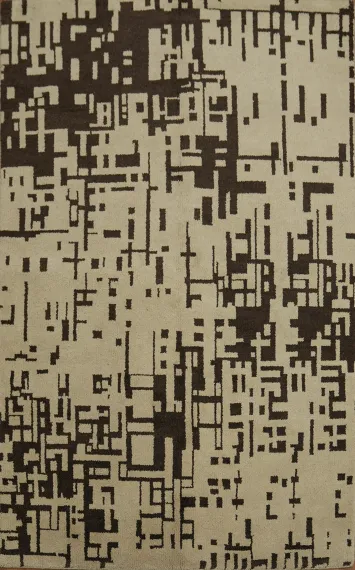 Abstract Oriental Area Rug 5x8