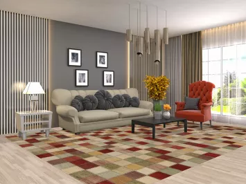 Checkered Gabbeh Oriental Area Rug 9x12