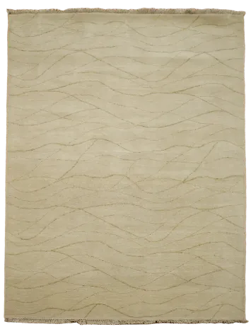 Tranquil Wave Pattern Rug in Neutral Beige Tones for Serenity 5x7 ft