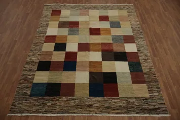 Checkered Gabbeh Oriental Area Rug 8x10