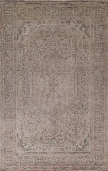 Distressed Tabriz Persian Area Rug 7x10