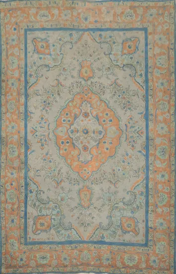 Elegant Tabriz Persian Area Rug 7x9 with Intricate Floral Medallion Design