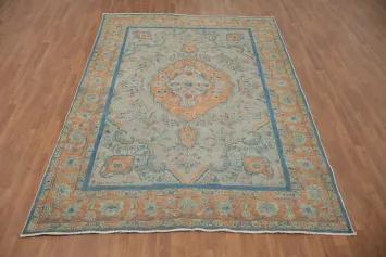 Elegant Tabriz Persian Area Rug 7x9 with Intricate Floral Medallion Design