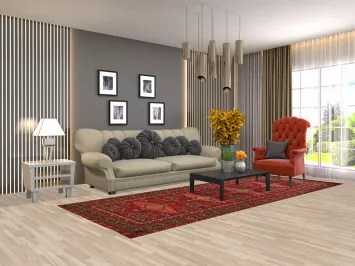 Geometric Heriz Persian Runner Rug 4x11